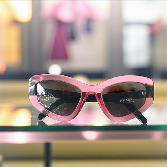 Prada Designer Cat Eye Sunglasses – Pink Havana Frames - Picture 1 of 11